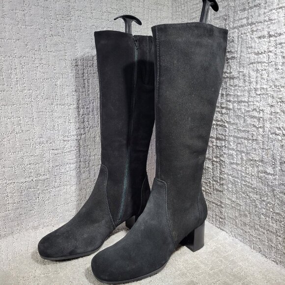 La Canadienne Jennifer Women's Size 8.5 WW US Black Suede Zipper Knee-High Boots - Picture 5 of 12
